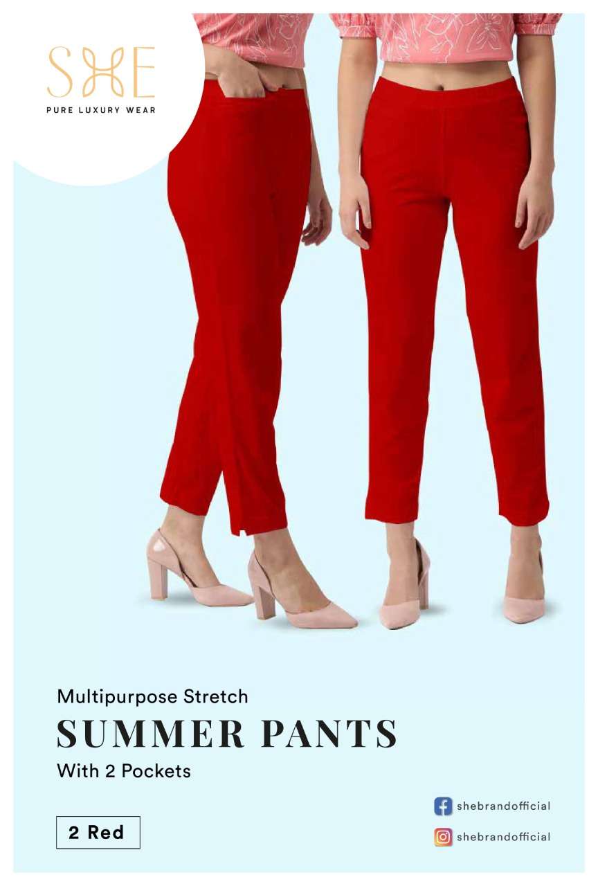Summer Pants By She Brand Cotton Stretch Pant Exports