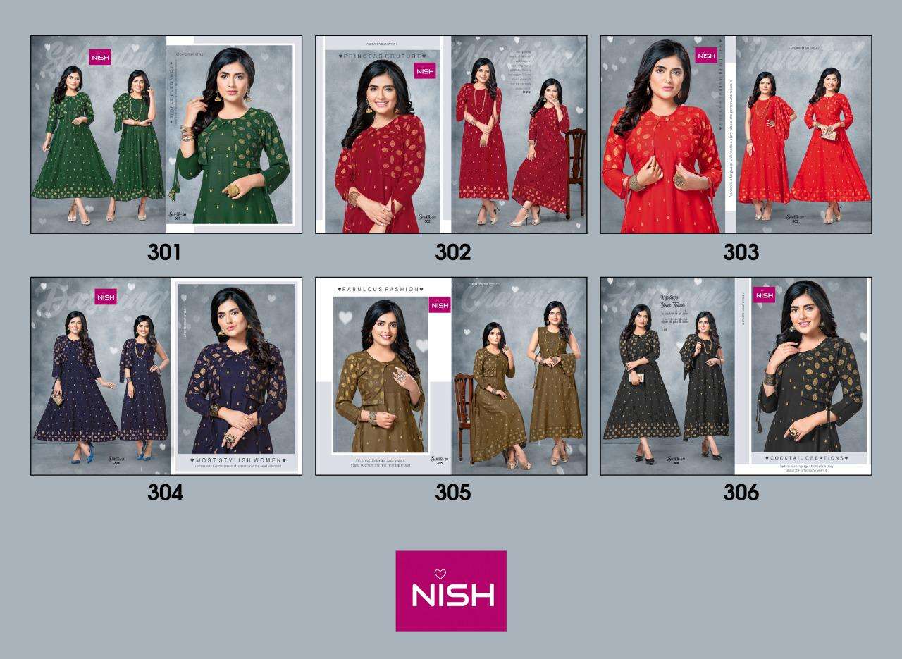 Super.30 Vol.3  By Nish Heavy Rayon Top With Jacket Kurti Catalog Wholesaler Best Rate