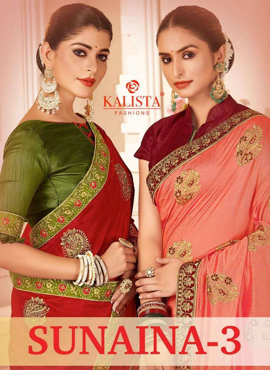 Kalista Sunaina Vol 3 Vichitra Silk Designer Saree