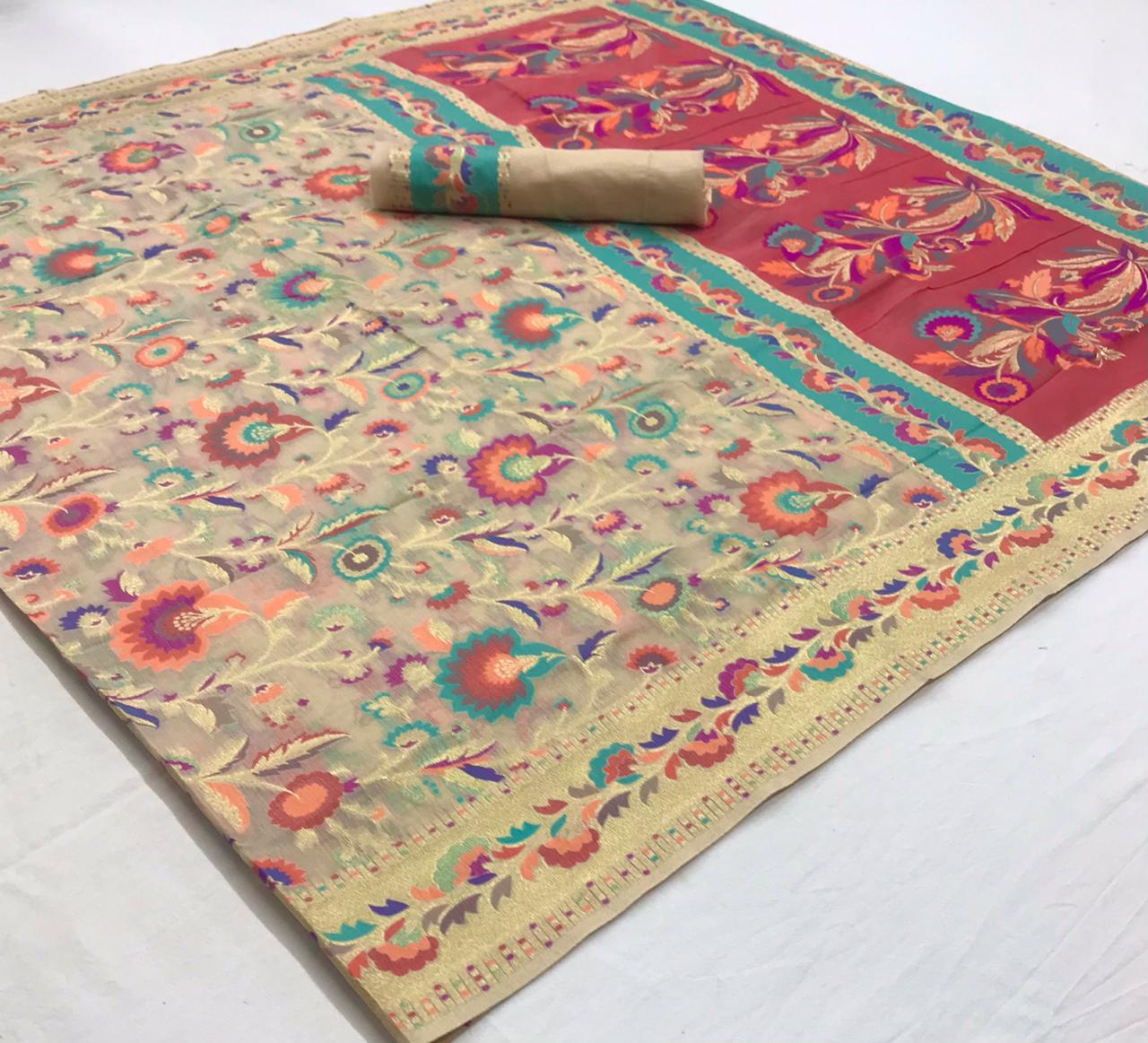 Khyber Silk By Rajtex Pure Kashmiri Modal Weaving Saree Online Shopping In India