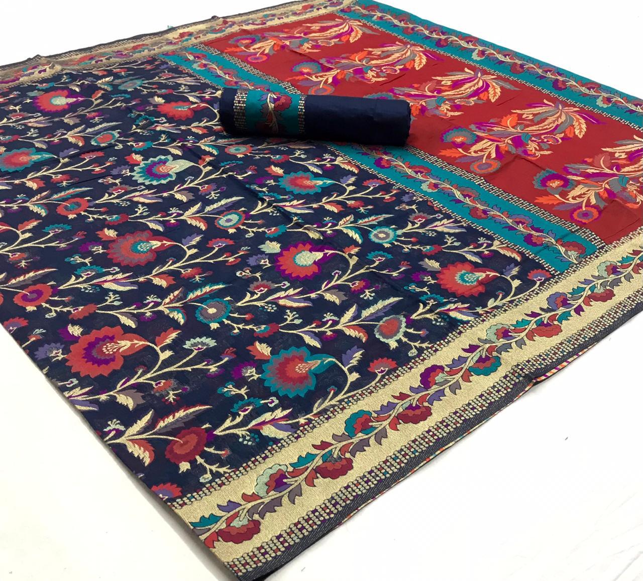 Khyber Silk By Rajtex Pure Kashmiri Modal Weaving Saree Online Shopping In India