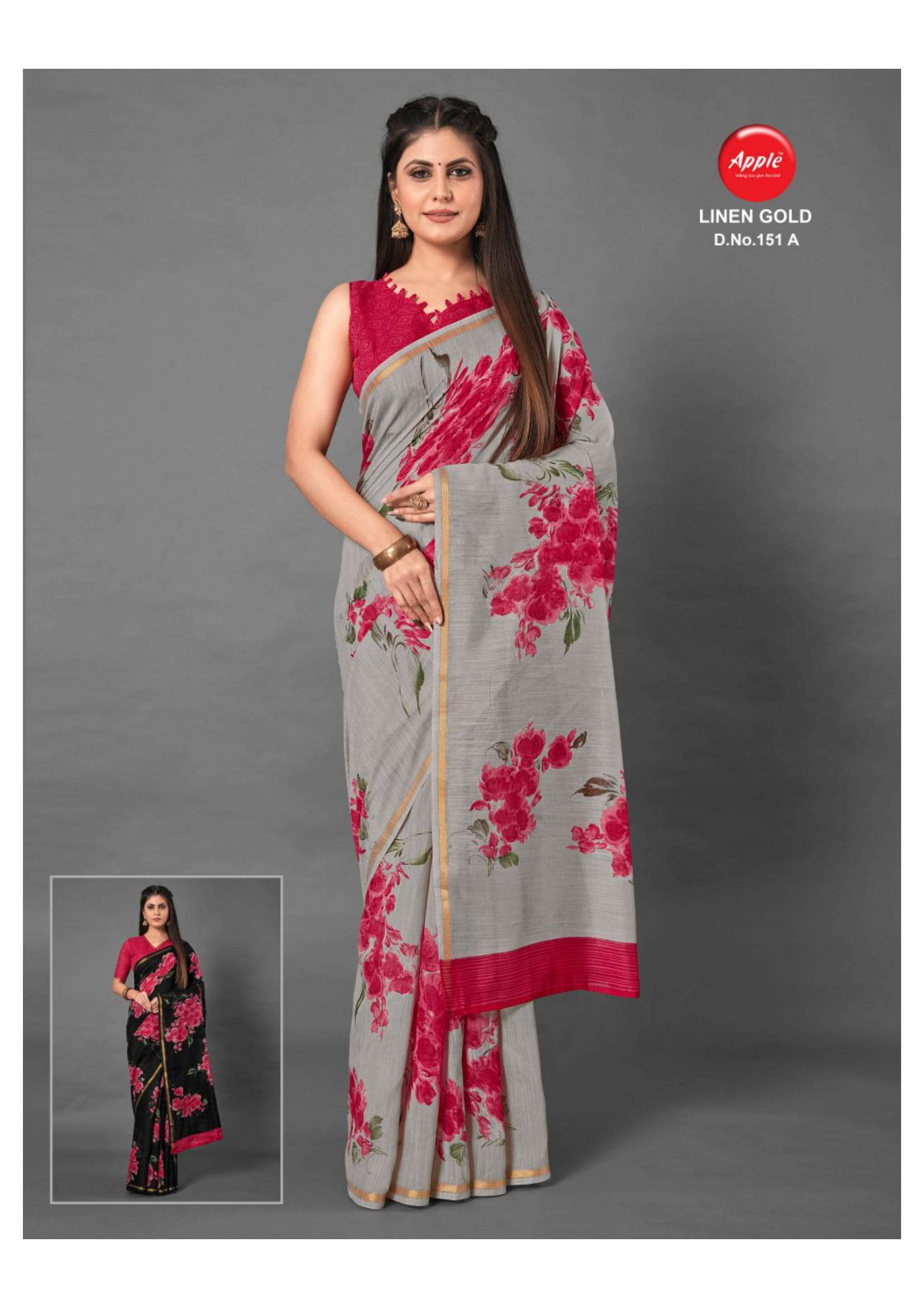 Linen Gold By Apple Casual Wear Linen Soft Cotton Saree At Lowest Price In Surat Market