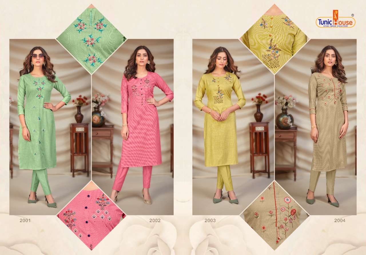 Norja-3 By Tunic House Hand Work Designer Kurti Catalog Supplier