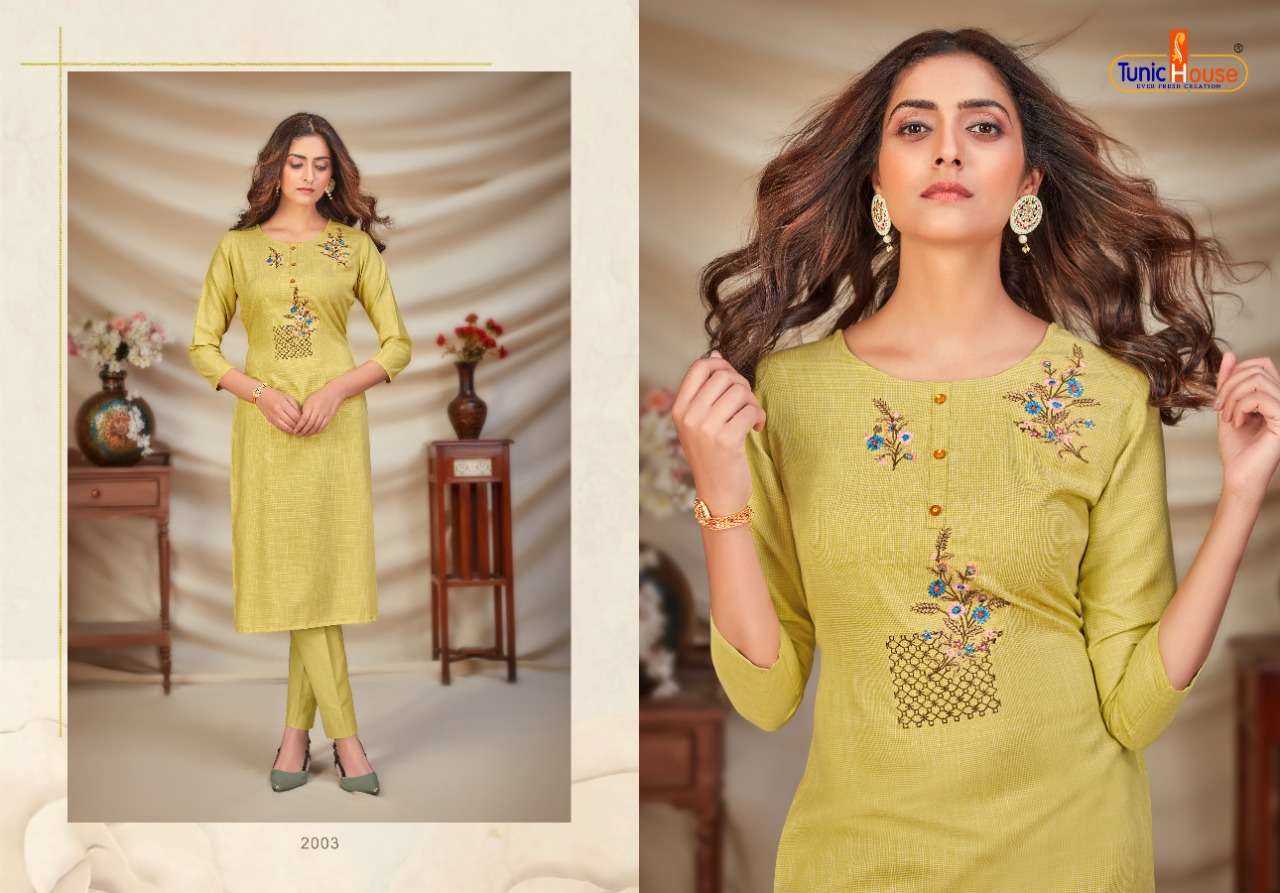 Norja-3 By Tunic House Hand Work Designer Kurti Catalog Supplier