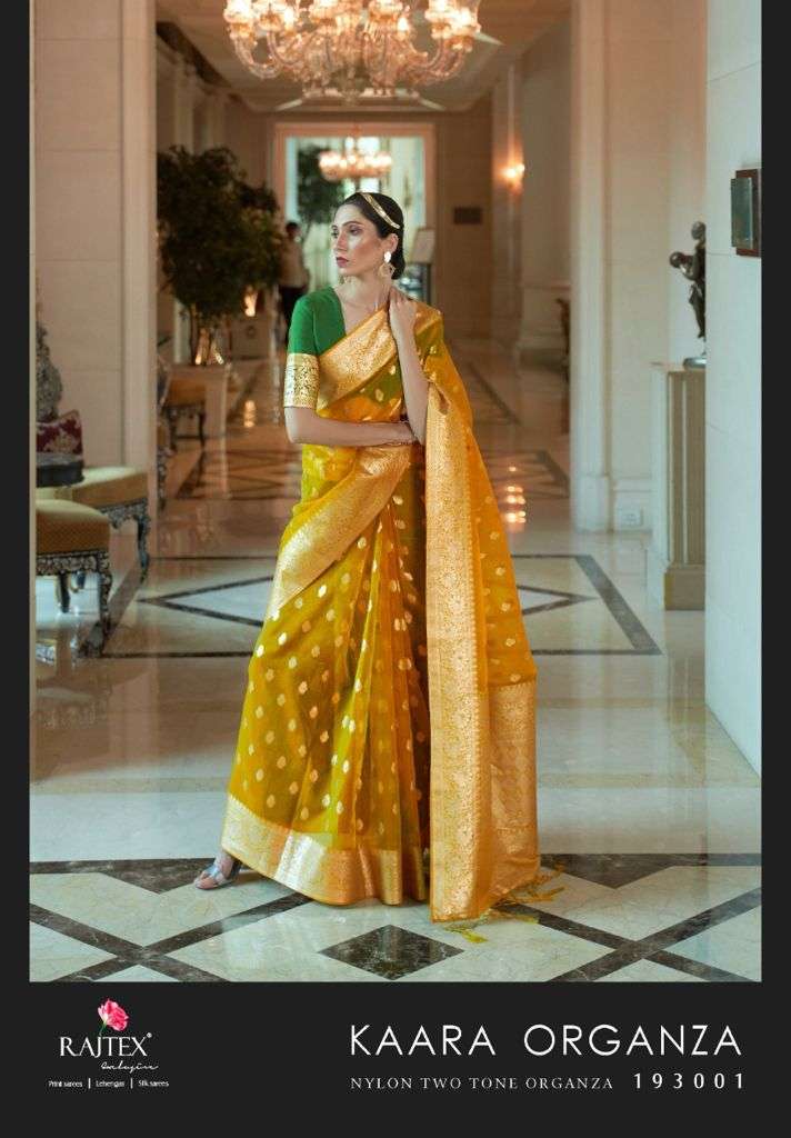 Rajtex Kaara Organza Nylone Organza Fancy Sarees