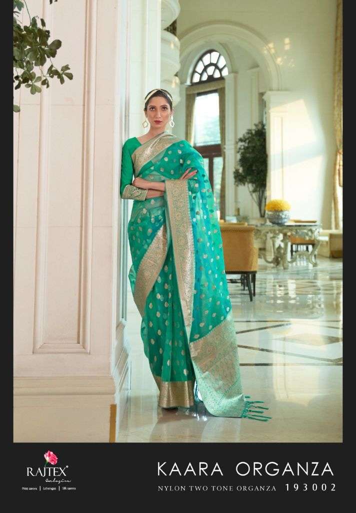 Rajtex Kaara Organza Nylone Organza Fancy Sarees
