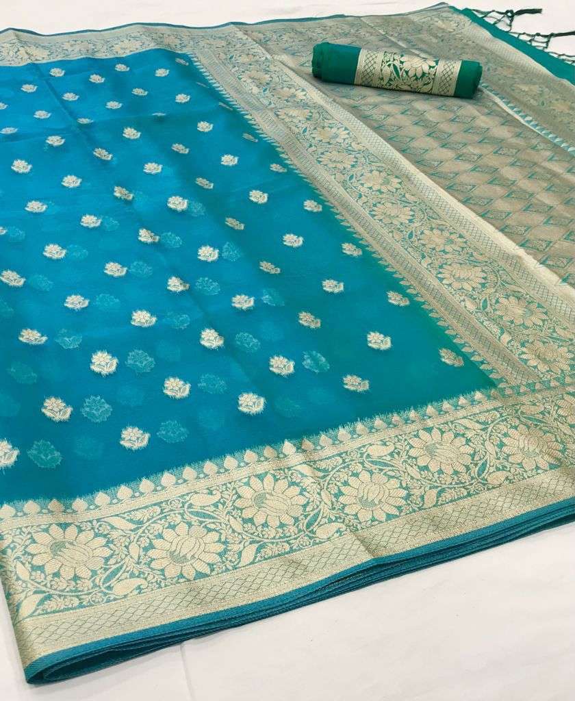 Rajtex Kaara Organza Nylone Organza Fancy Sarees