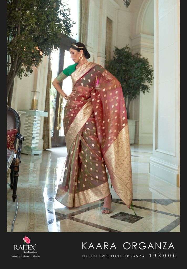 Rajtex Kaara Organza Nylone Organza Fancy Sarees