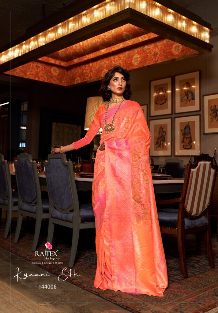 Rajtex Presents Kyaani Silk Designer Nylon Soft Silk Traditional Wear Saree Catalogs
