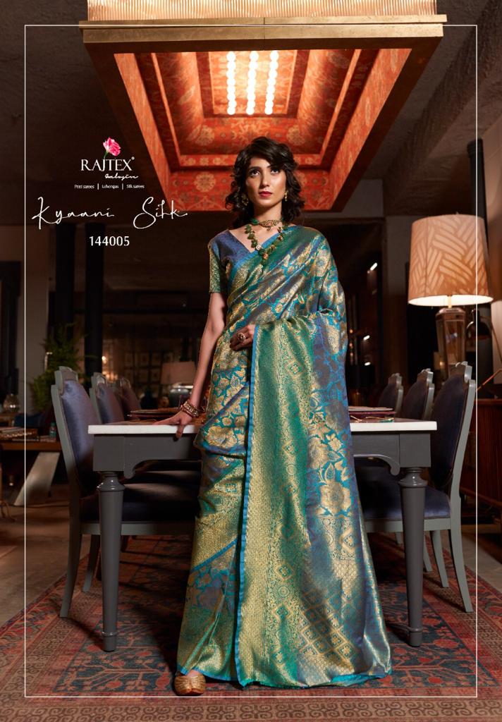 Rajtex Presents Kyaani Silk Designer Nylon Soft Silk Traditional Wear Saree Catalogs