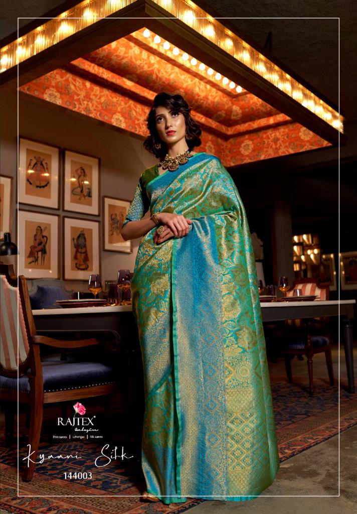 Rajtex Presents Kyaani Silk Designer Nylon Soft Silk Traditional Wear Saree Catalogs