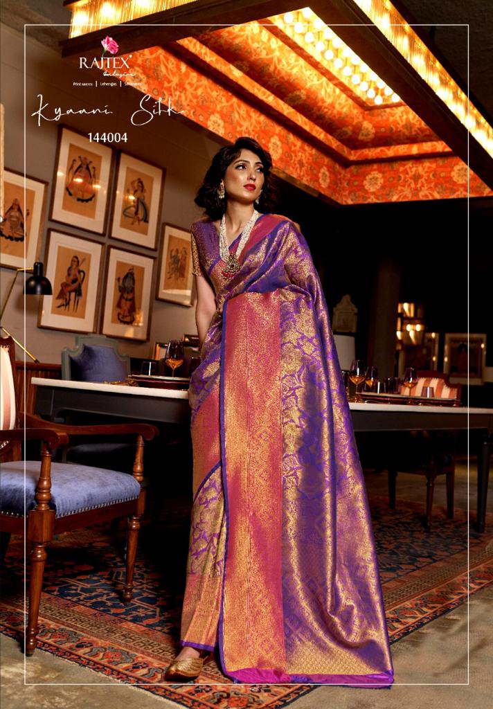 Rajtex Presents Kyaani Silk Designer Nylon Soft Silk Traditional Wear Saree Catalogs