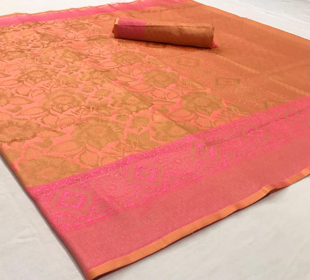 Rajtex Presents Kyaani Silk Designer Nylon Soft Silk Traditional Wear Saree Catalogs