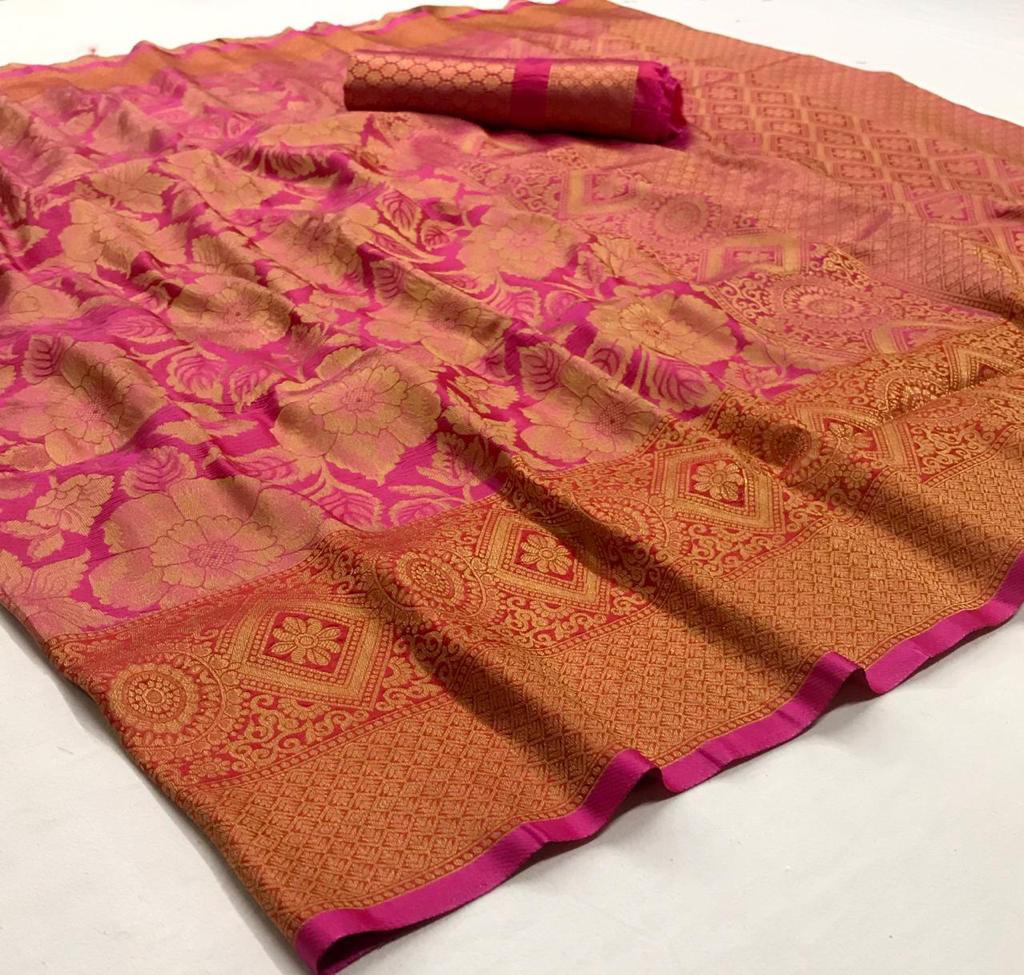 Rajtex Presents Kyaani Silk Designer Nylon Soft Silk Traditional Wear Saree Catalogs