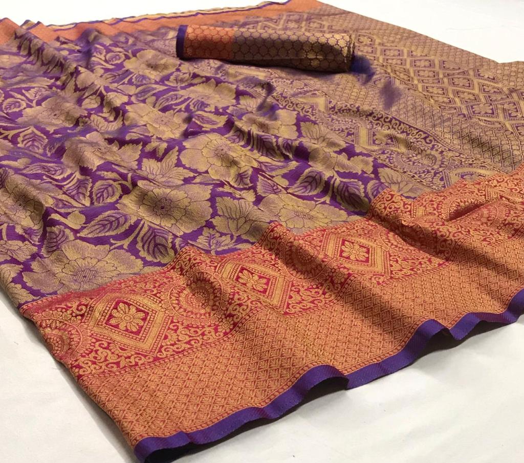 Rajtex Presents Kyaani Silk Designer Nylon Soft Silk Traditional Wear Saree Catalogs