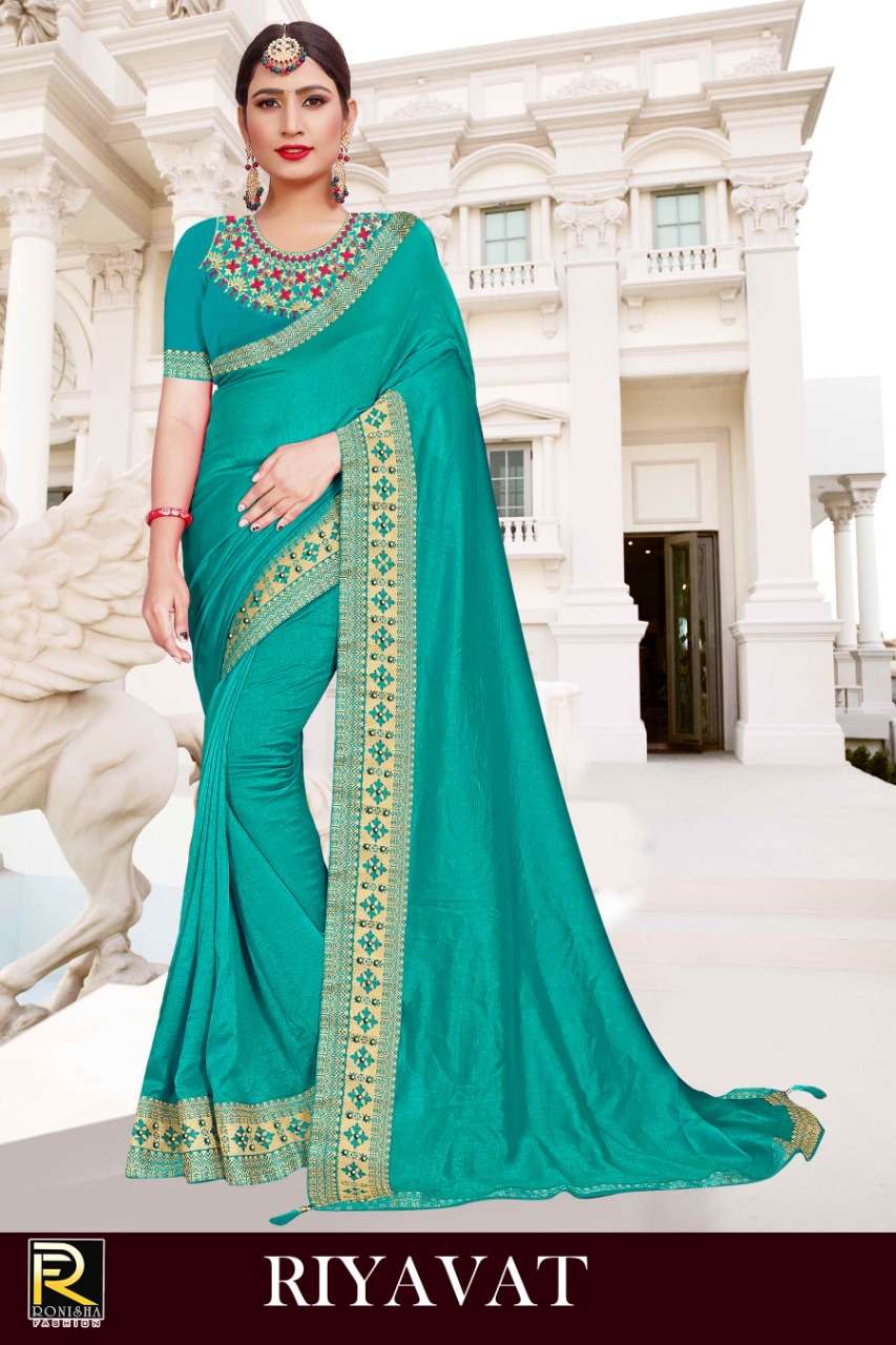 Ranjna Saree Rivayat Fancy Border Work Blouse Designer Saree Collection