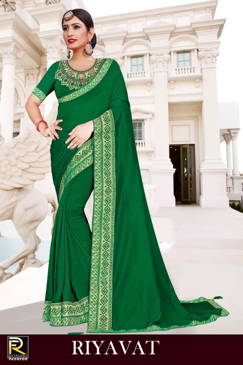 Ranjna Saree Rivayat Fancy Border Work Blouse Designer Saree Collection