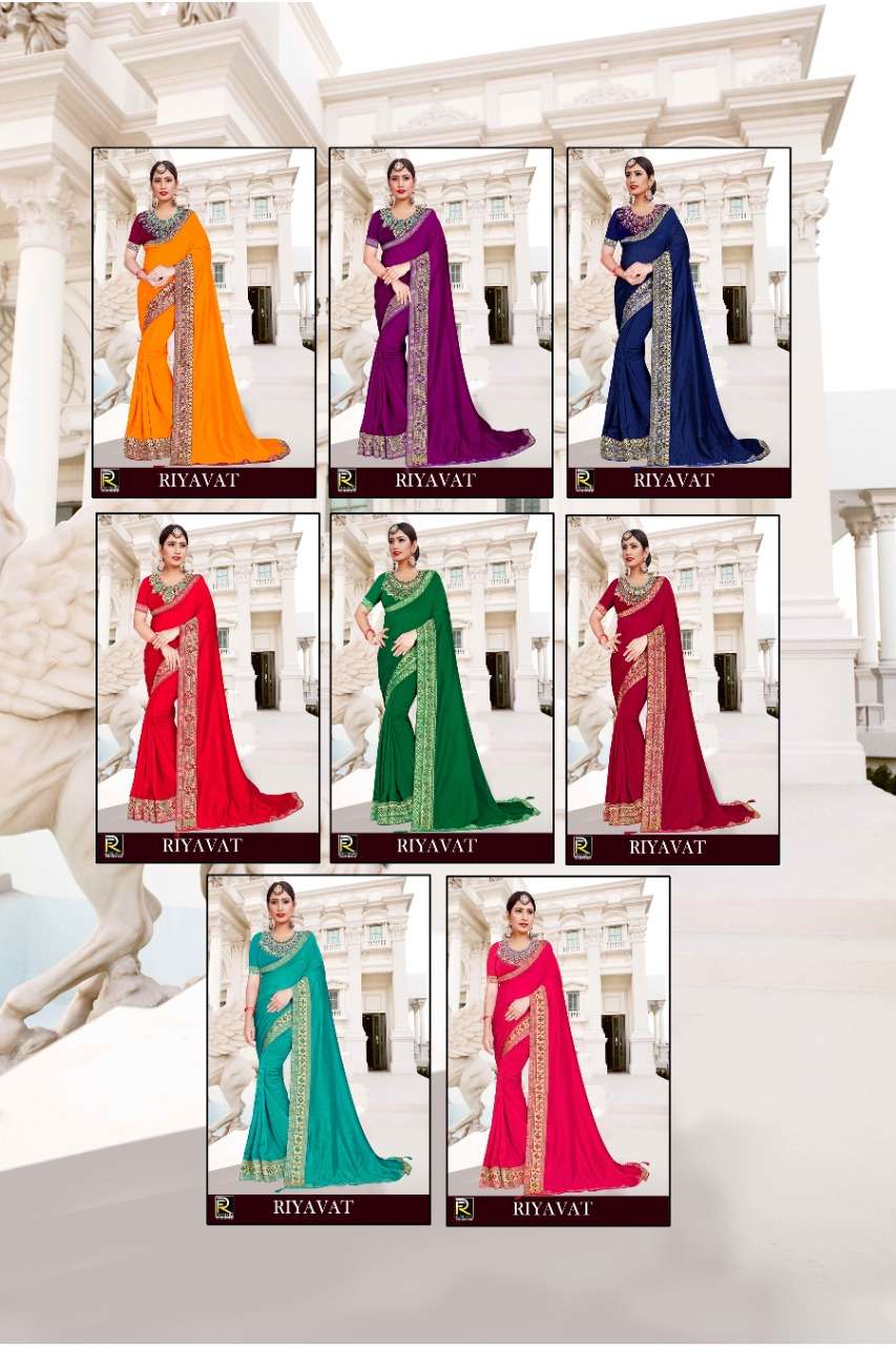 Ranjna Saree Rivayat Fancy Border Work Blouse Designer Saree Collection