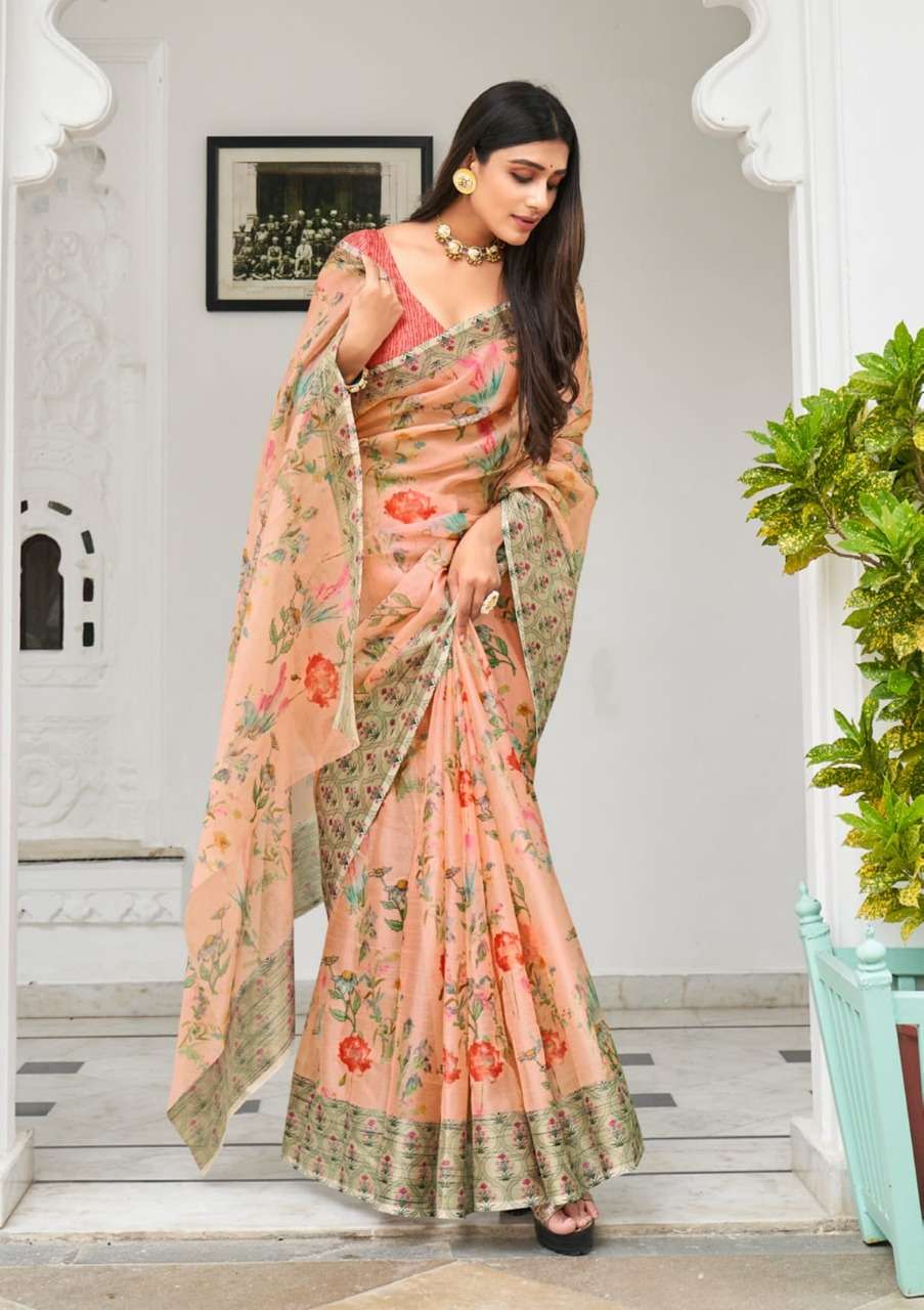 Rosey Orgenza Vol 2 Fancy Sarees With Weaving Border By Shangrila