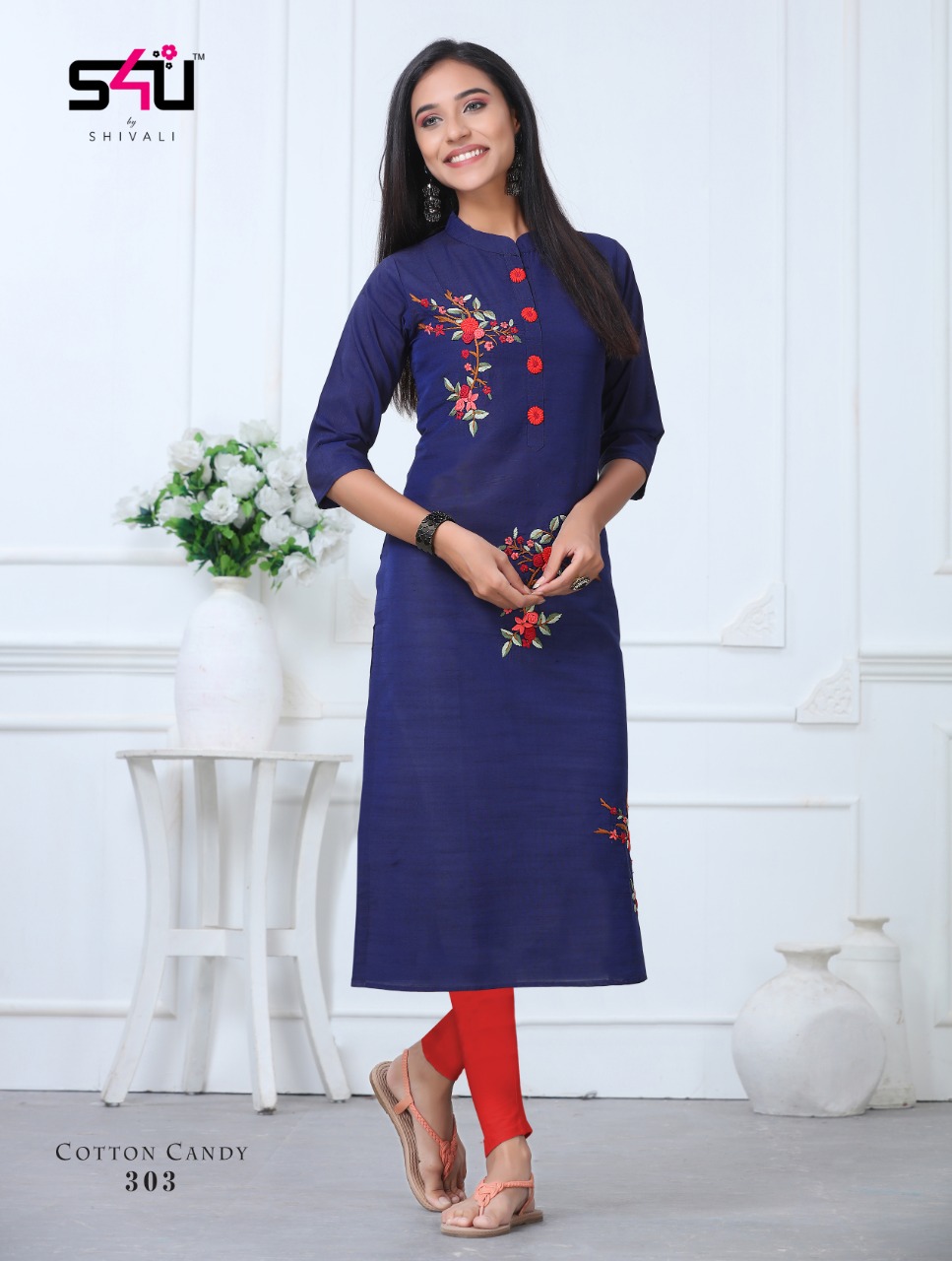 S4u Cotton Candy B3 Traditional Wear Long Kurtis Wholesaler In Surat Market