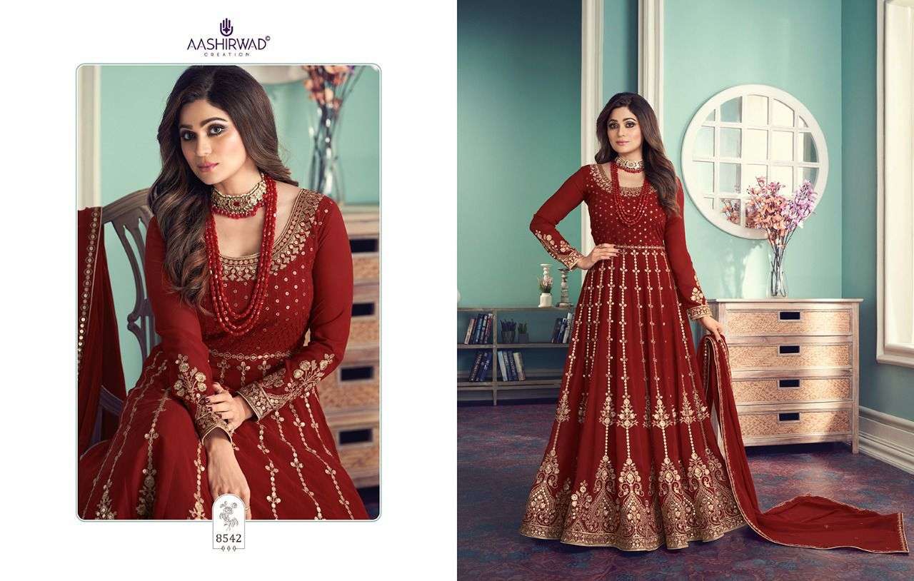 aashirwad gulnar georgette anarkali suits readymade free size 