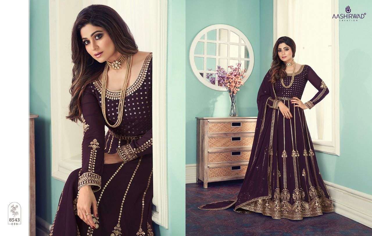 aashirwad gulnar georgette anarkali suits readymade free size 