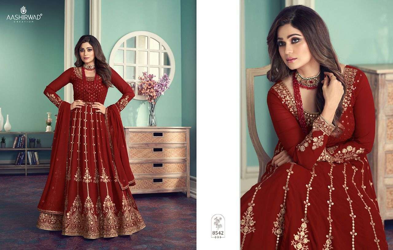 aashirwad gulnar georgette anarkali suits readymade free size 
