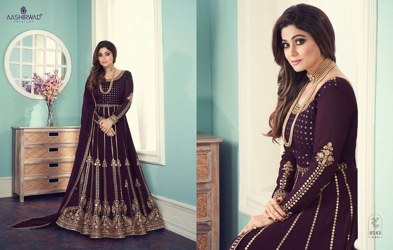 aashirwad gulnar georgette anarkali suits readymade free size 