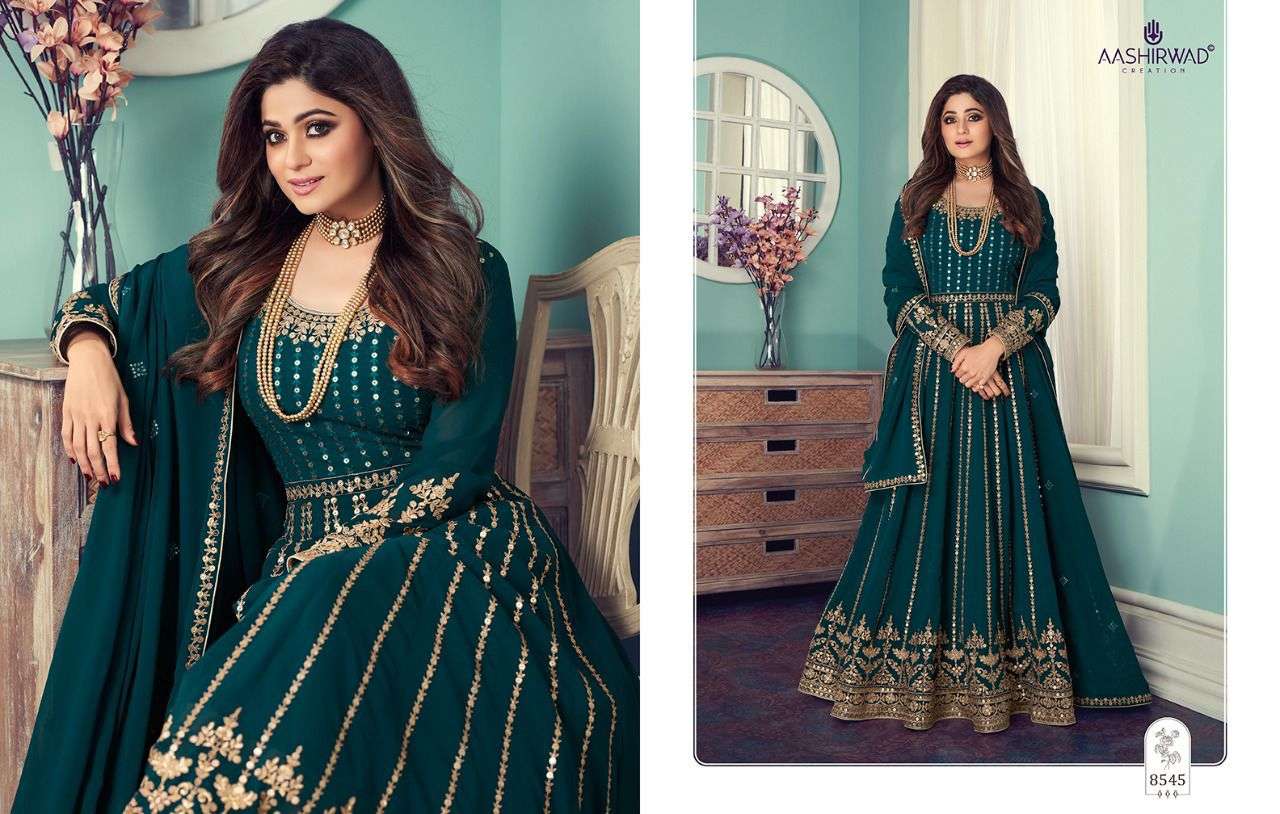 aashirwad gulnar georgette anarkali suits readymade free size 