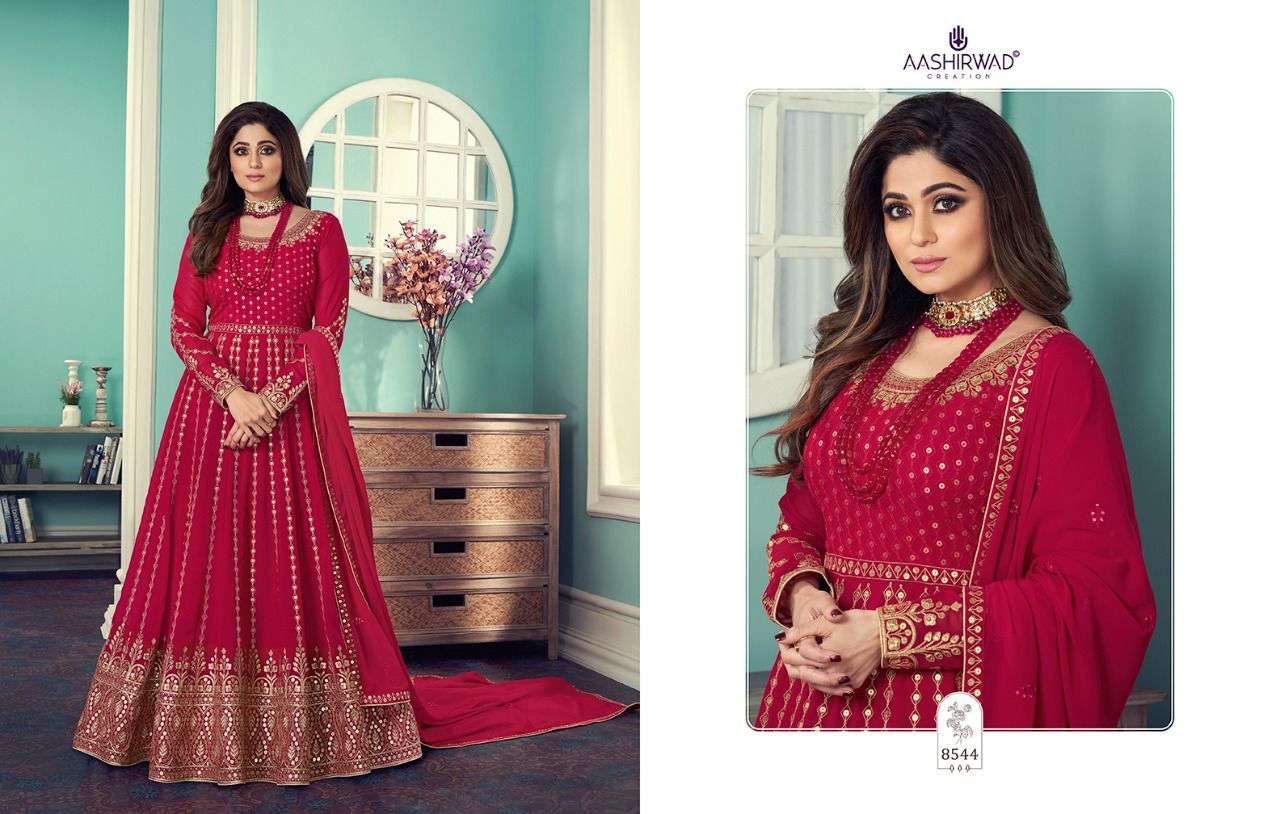 aashirwad gulnar georgette anarkali suits readymade free size 
