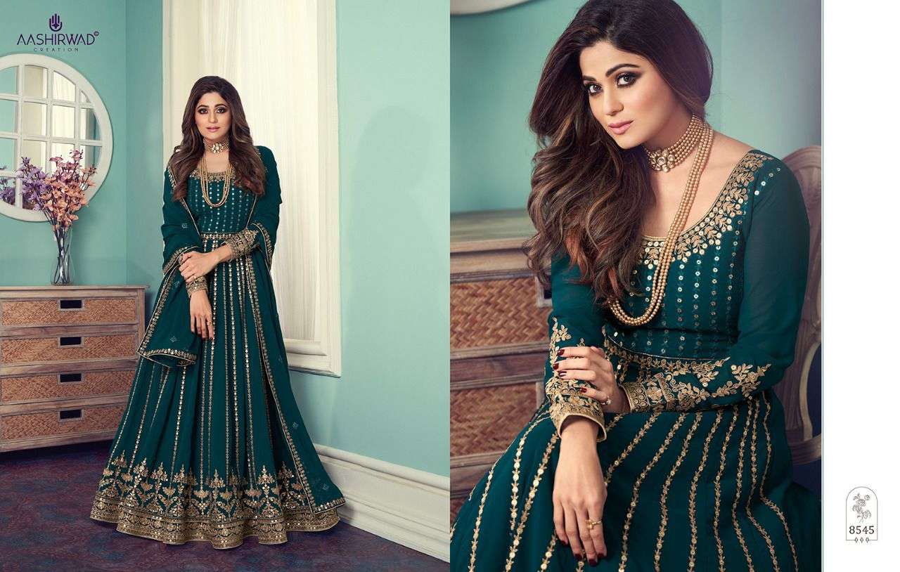 aashirwad gulnar georgette anarkali suits readymade free size 