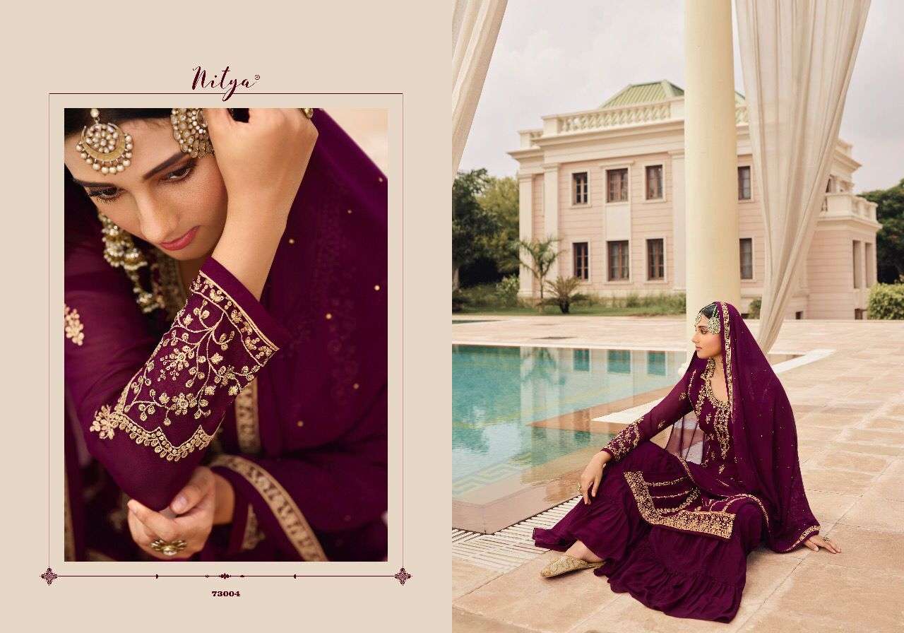 lt nitya 173 73001-73005 series georgette sharara style salwar suits catalog 