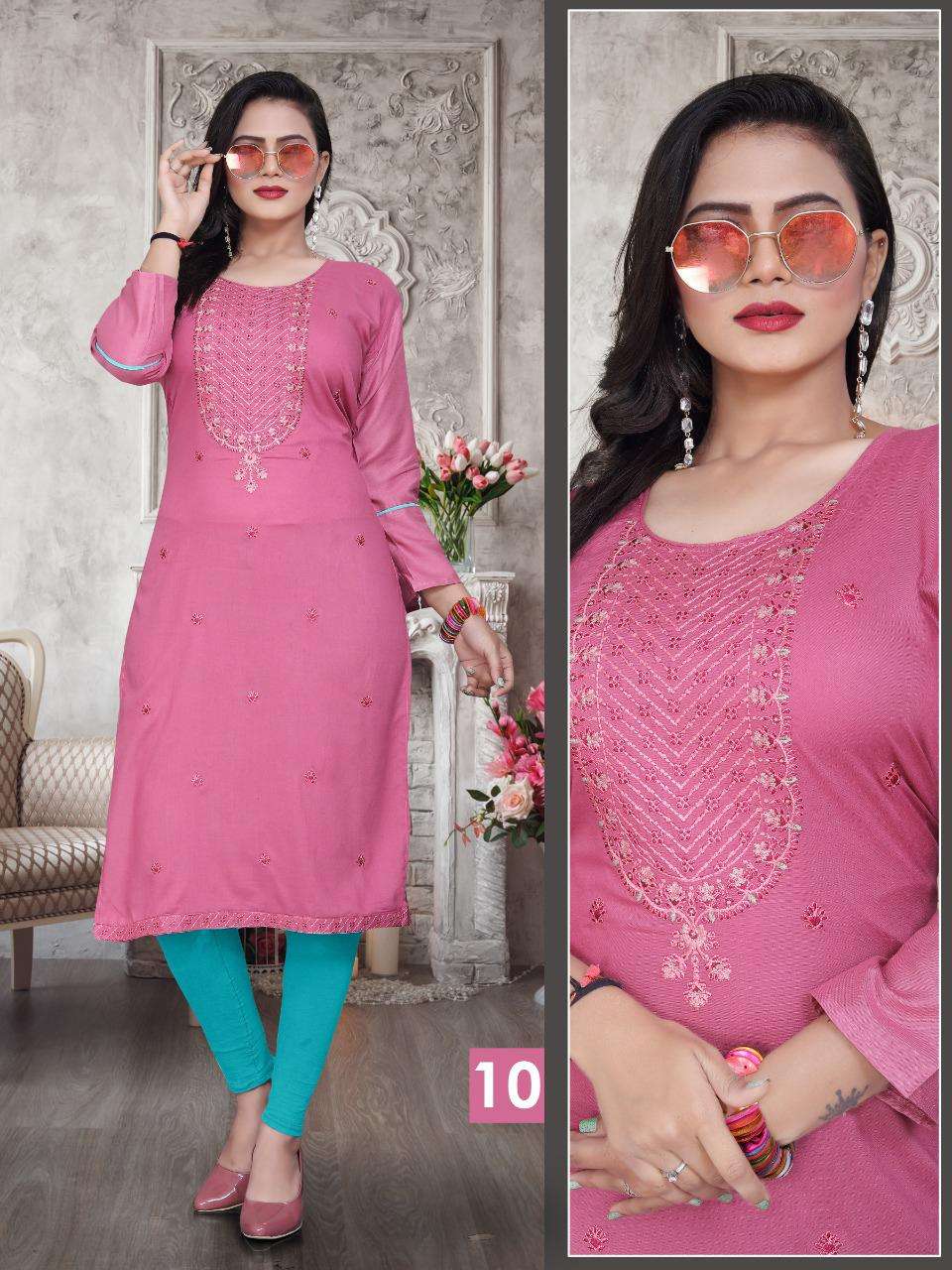  DESTINY VOL.4 BY FASHION TALK HEAVY RATE WITH WORK KURTI CATALOG WHOLESALER BEST RATE