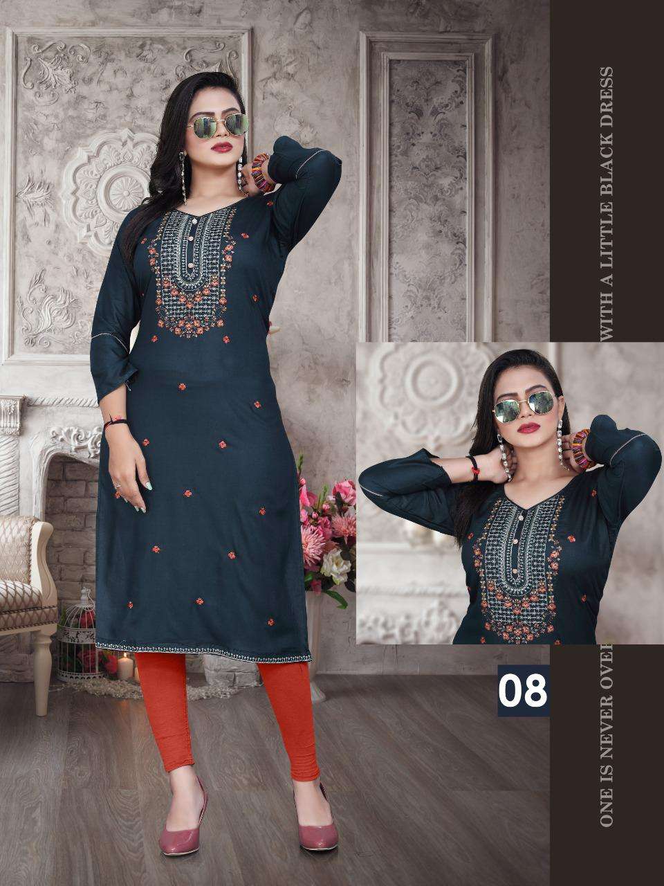  DESTINY VOL.4 BY FASHION TALK HEAVY RATE WITH WORK KURTI CATALOG WHOLESALER BEST RATE