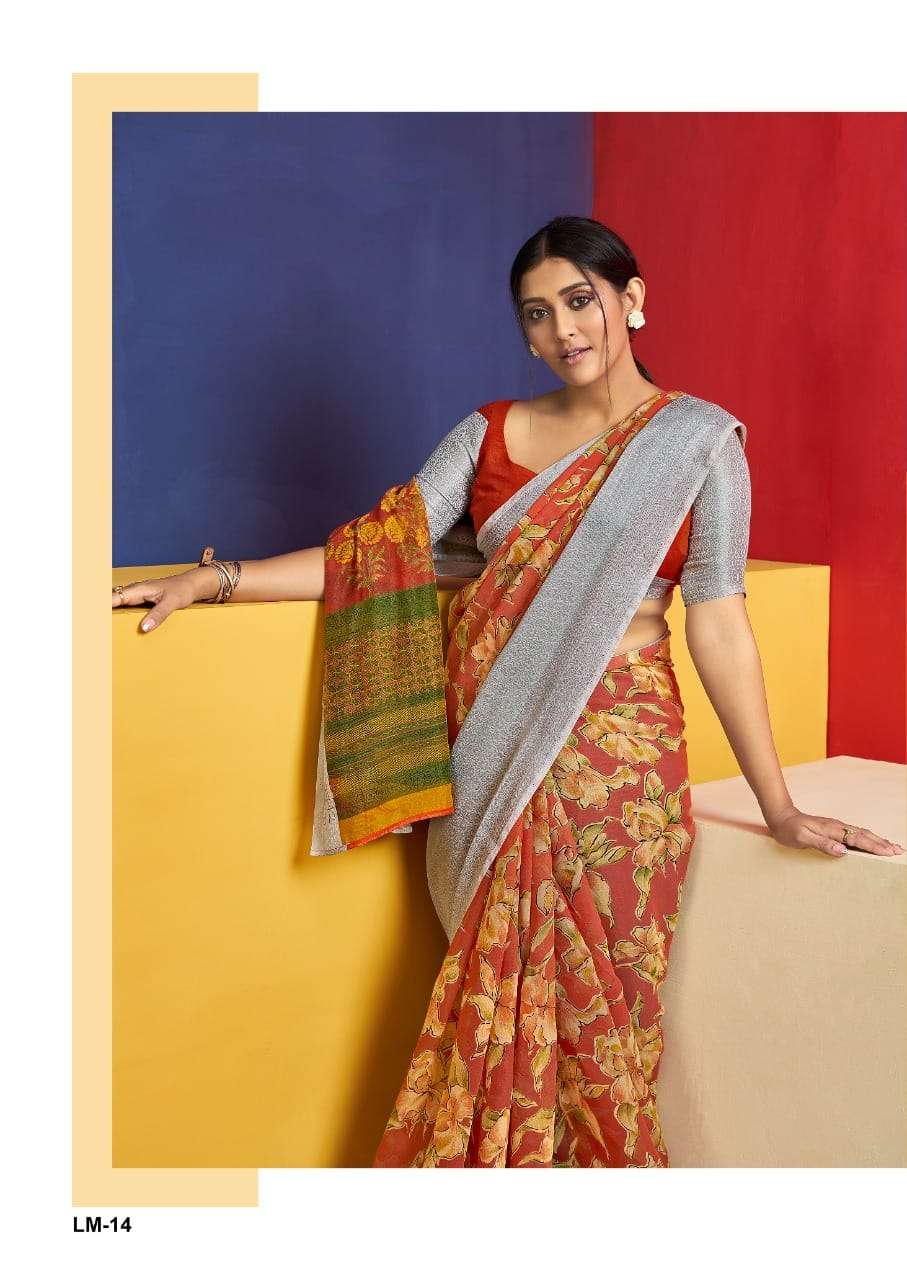 sr brand lakshmana vol 2 soft cotton with big silver weaving border sarees wholesaler 