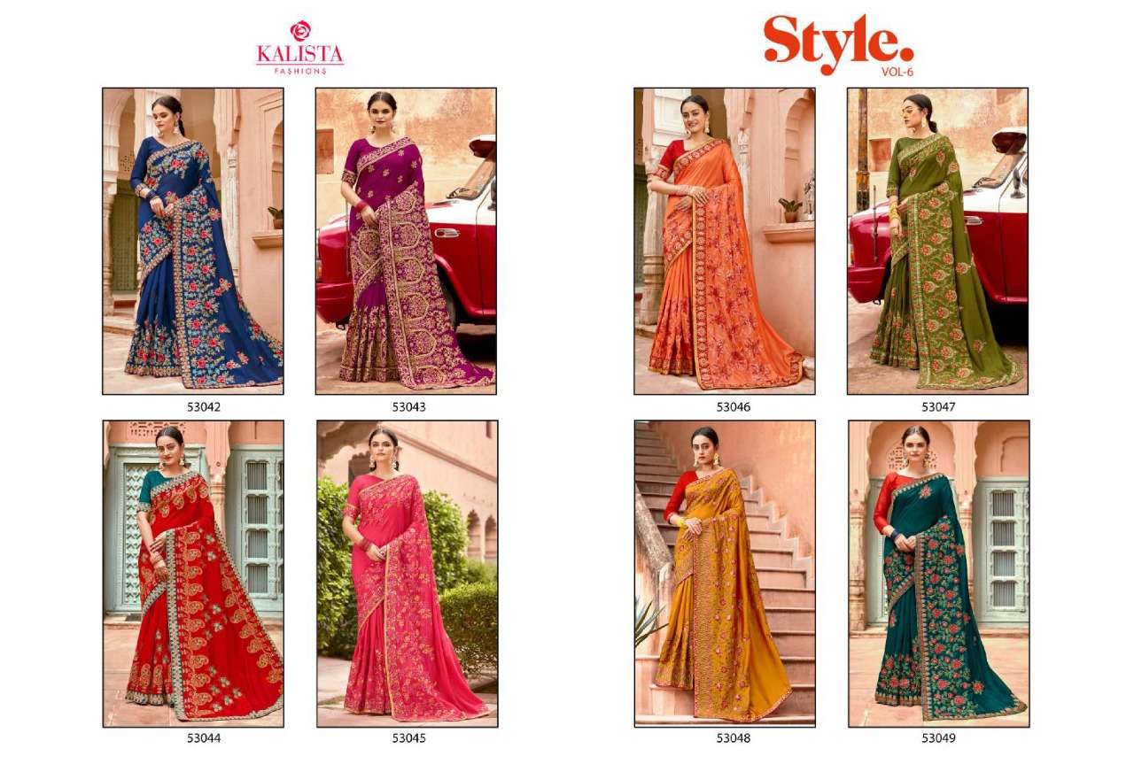 style vol 6 by kalista vichitra silk embroidery fancy sarees