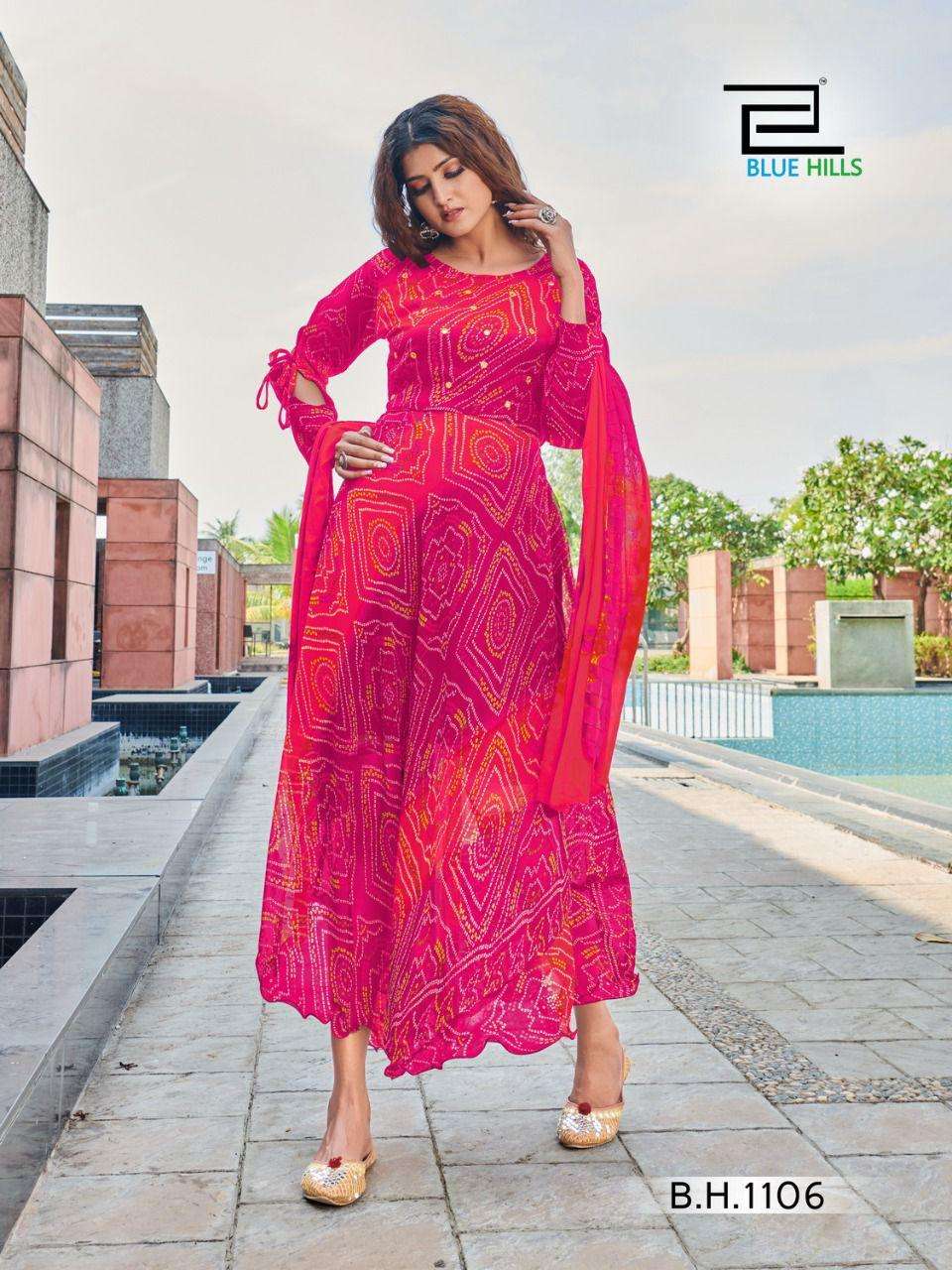 Cotton Bandhani Print Maxi Gown Dress - (Free Size Upto 44 Inch_XXL)