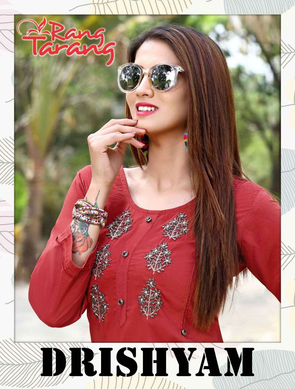 DRISHYAM BY RANG TARANG HEAVY CHINON WITH HAND WORK READYMADE SUIT CATALOG WHOLESALER BEST RATE