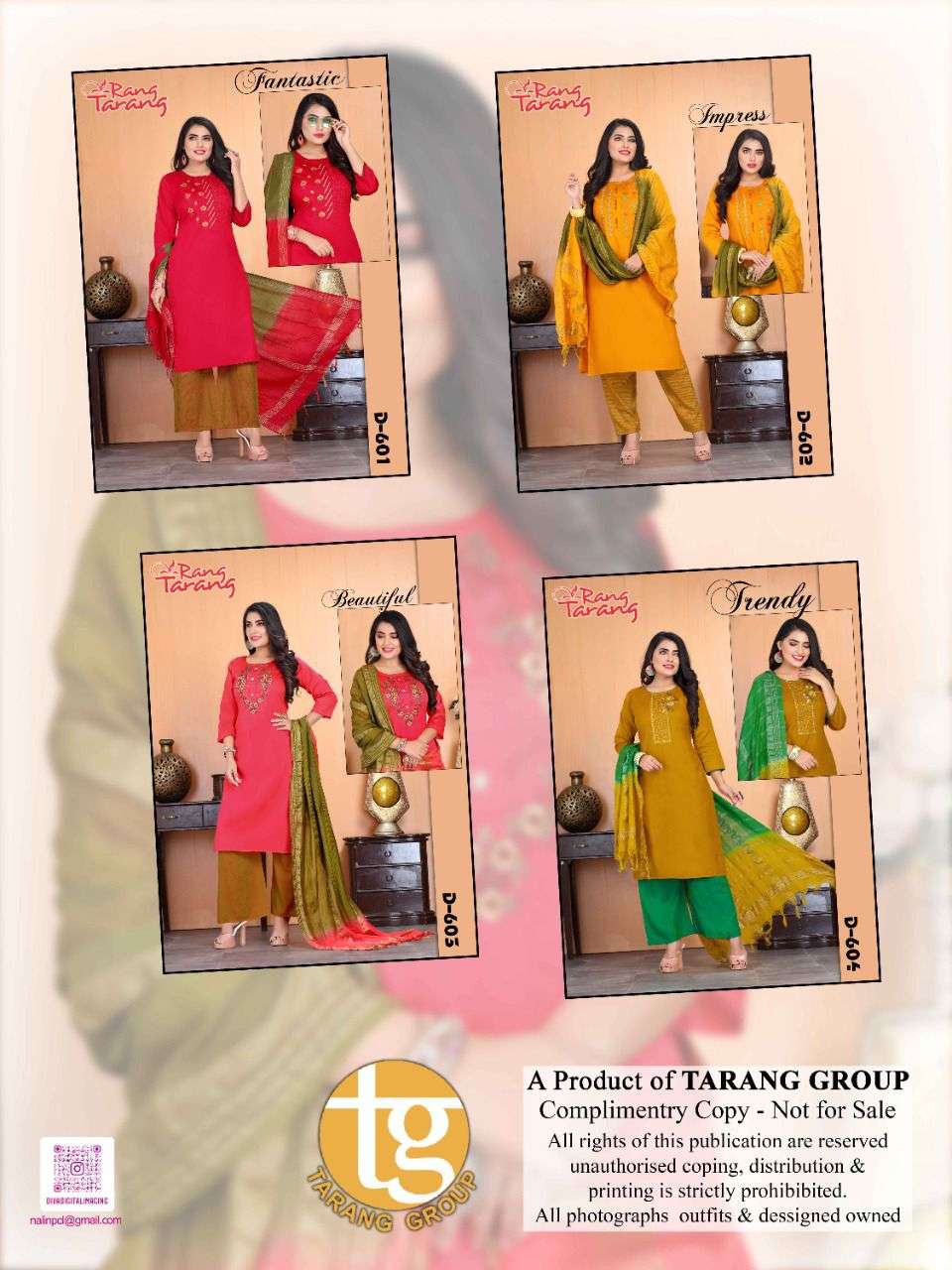 FANTASTIC 4 BY RANG TARANG HEAVY Jam WITH EMBROIDERY &. SIROSKI WORK  READY MADE SUIT CATALOG WHOLESALER BEST RATE