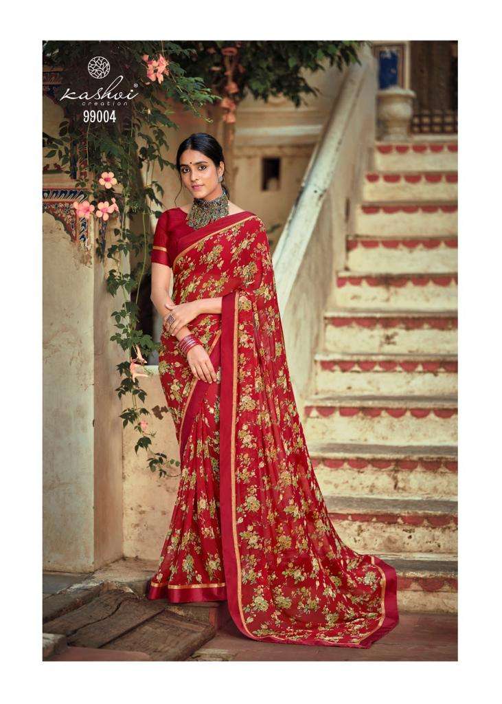 kashvi creation phulwari weightless with fancy border saree catalog 