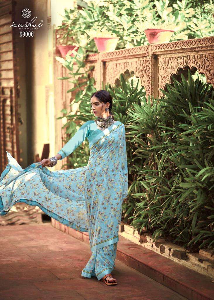 kashvi creation phulwari weightless with fancy border saree catalog 