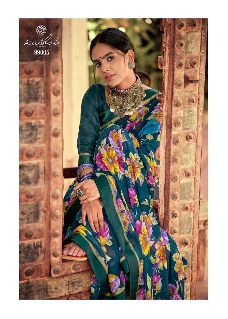 kashvi creation phulwari weightless with fancy border saree catalog 