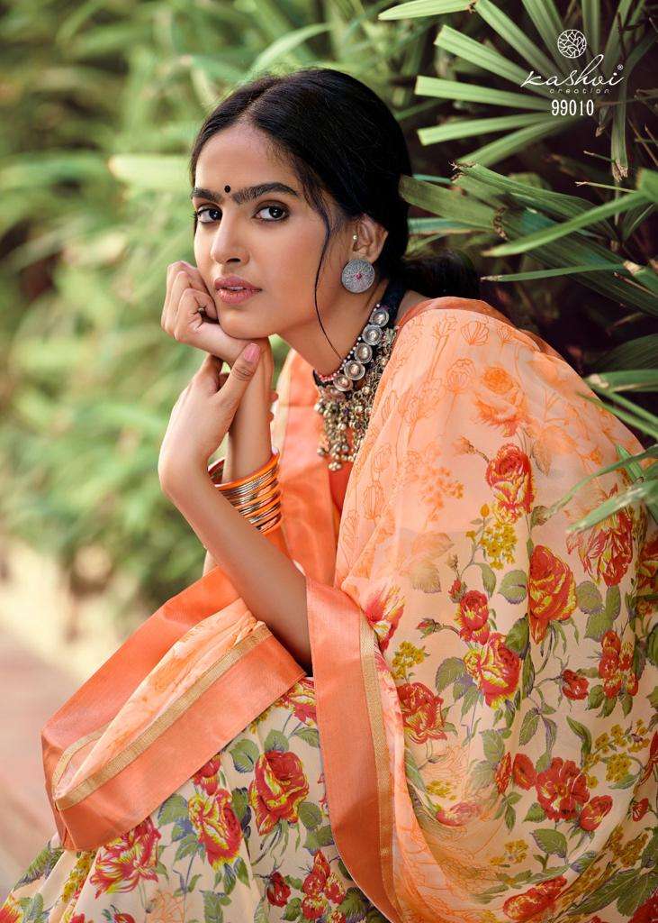 kashvi creation phulwari weightless with fancy border saree catalog 