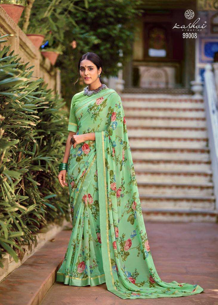 kashvi creation phulwari weightless with fancy border saree catalog 