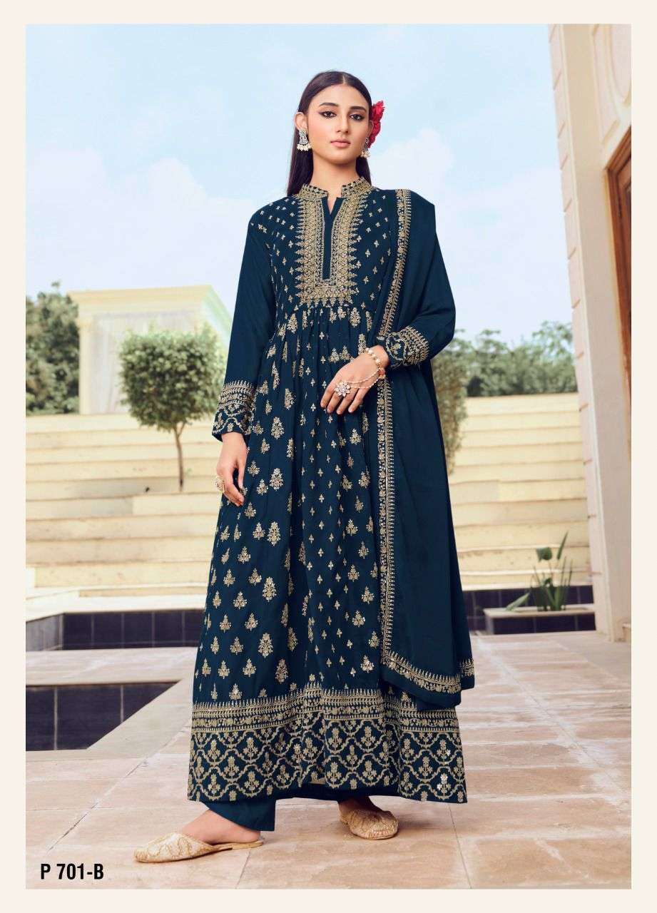 lt nitya 701 colors georgette fully stitched long party wear dresses 