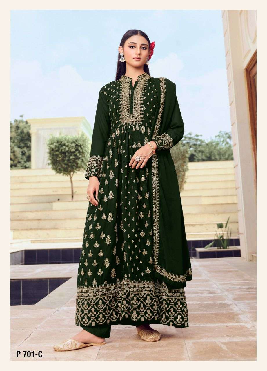 lt nitya 701 colors georgette fully stitched long party wear dresses 