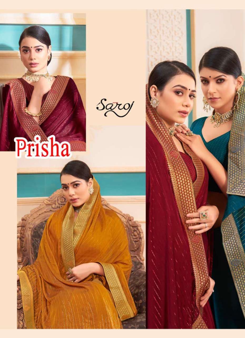 saroj prisha georgette fancy designer saris wholesale shop 