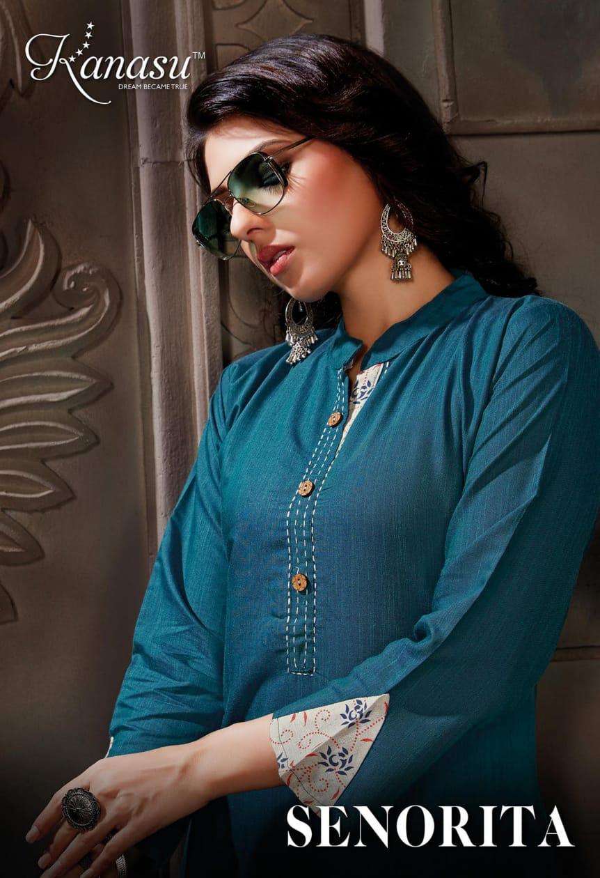 SENORITA BY KANASU HEAVY REVERSIBLE RAYON WITH FLEX PANT CATALOG WHOLESALER BEST RATE
