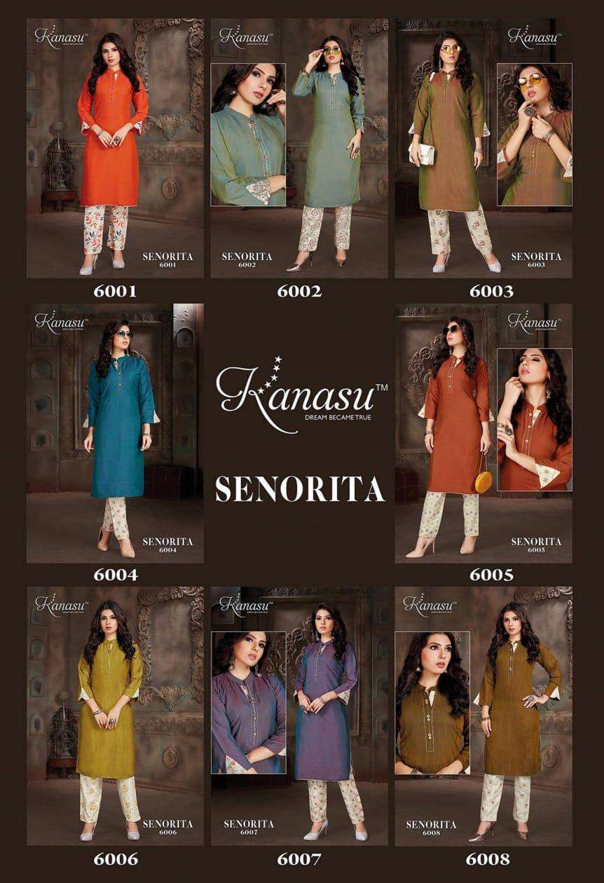 SENORITA BY KANASU HEAVY REVERSIBLE RAYON WITH FLEX PANT CATALOG WHOLESALER BEST RATE