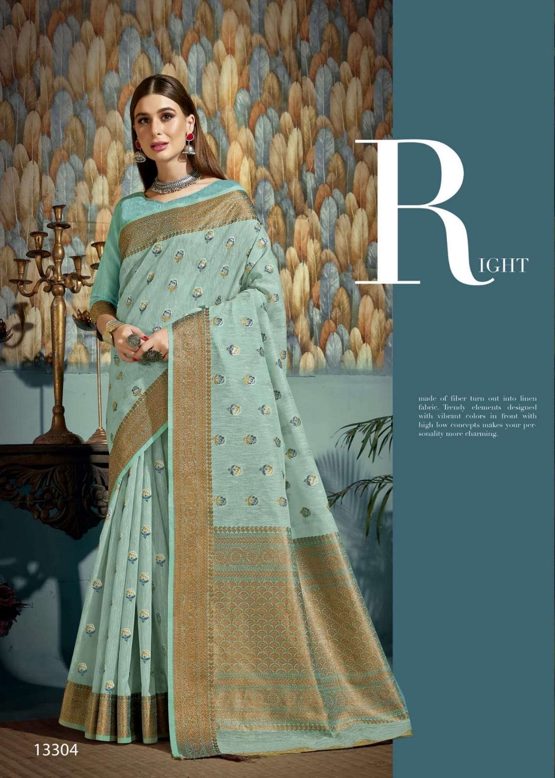 shakunt sks linen 3004 bright color linen woven beautiful sarees collection 